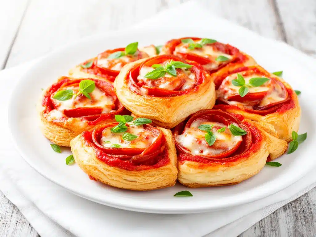 Back-to-School Pepperoni Pizza Pinwheels Easy Recipe with Simple Ingredients 4 back-to-school pepperoni pizza pinwheels preparation steps