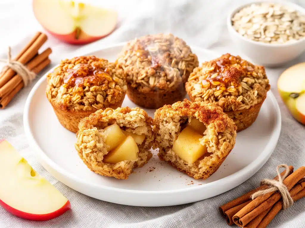 baked apple cinnamon oatmeal cups - featured image