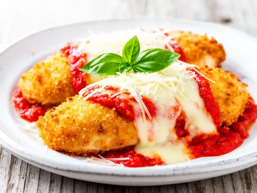 Baked Chicken Parmesan Recipe with Crispy Panko Crust Your Family Will Love 4 baked chicken Parmesan preparation steps