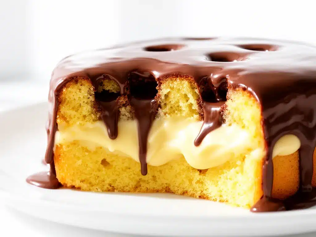 Boston Cream Poke Cake Recipe Easy Homemade Dessert You’ll Make on Repeat 4 Boston Cream Poke Cake preparation steps
