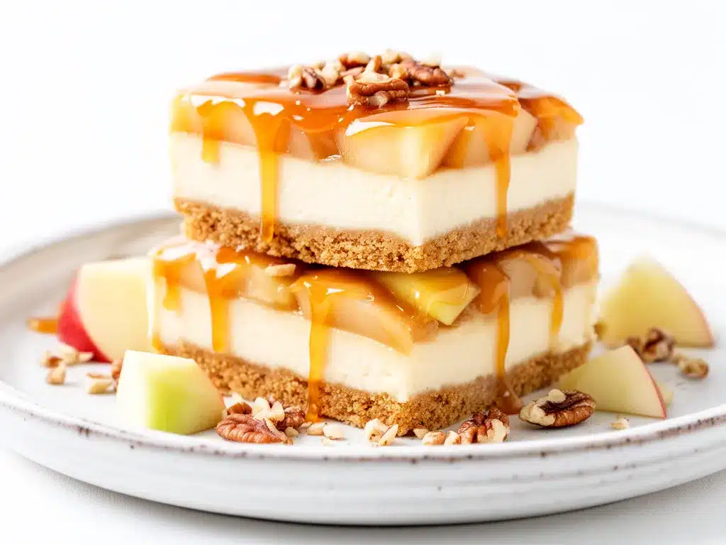 Caramel Apple Cheesecake Bars Easy Recipe with Simple Ingredients to Make on Repeat 4 caramel apple cheesecake bars preparation steps