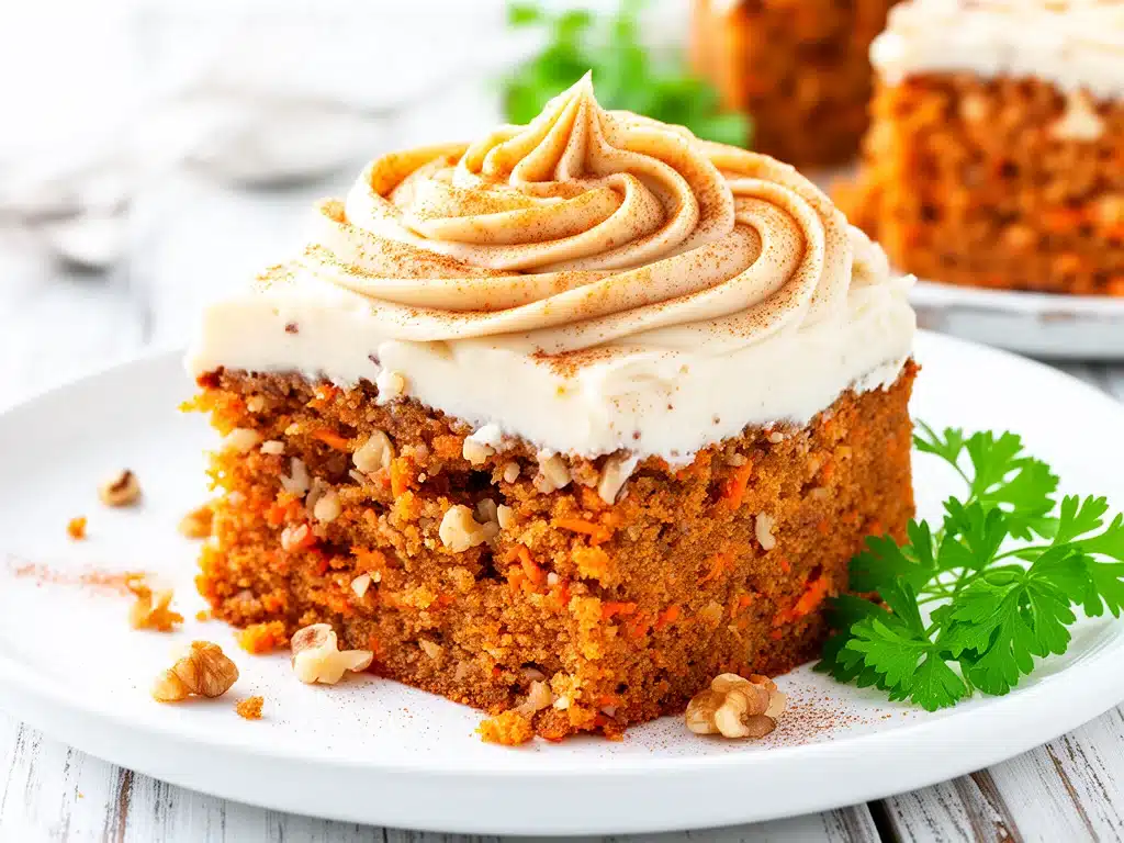 carrot cake with brown butter cream cheese frosting - featured image