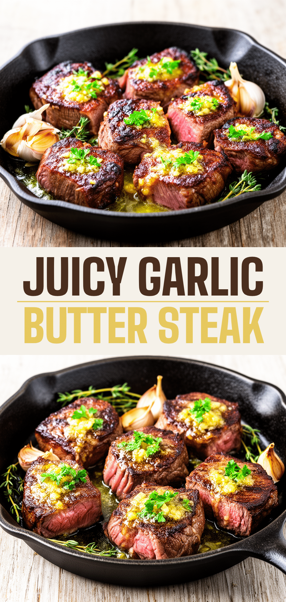 Cast Iron Garlic Butter Steak Bites Recipe Easy Weeknight Dinner Idea 5 Cast Iron Garlic Butter Steak Bites recipe