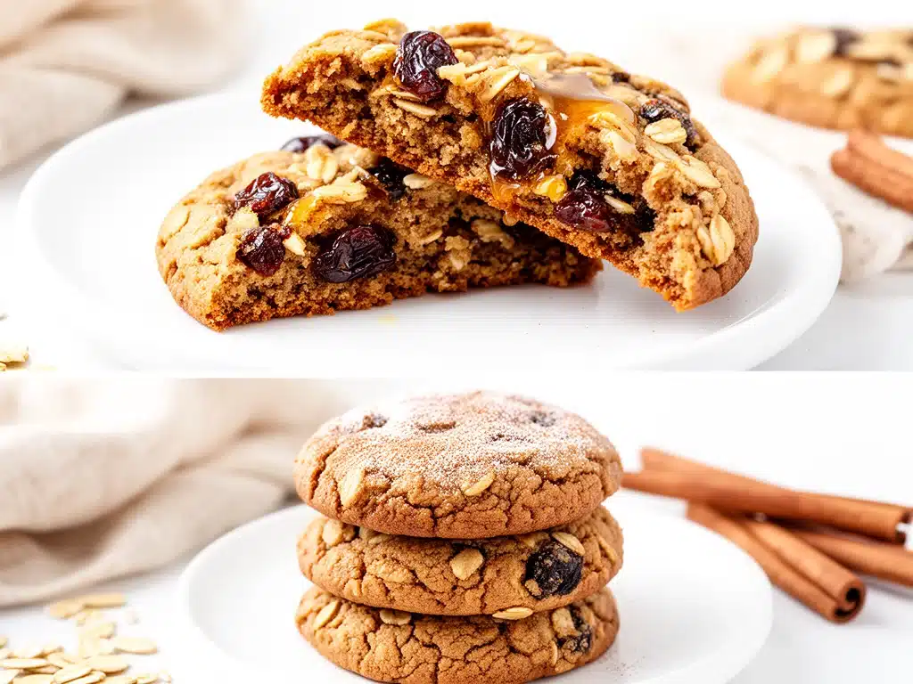 chewy oatmeal raisin cookies - featured image