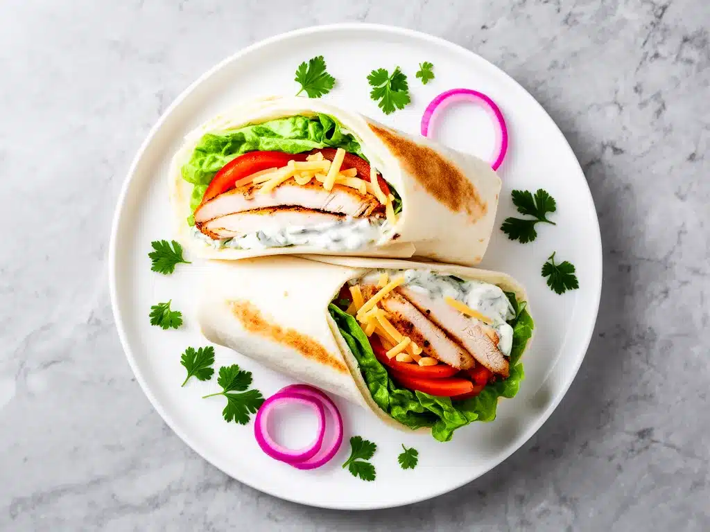 Back-to-School Lunchbox Chicken Ranch Wraps Easy Recipe with Simple Ingredients 4 chicken ranch wraps preparation steps