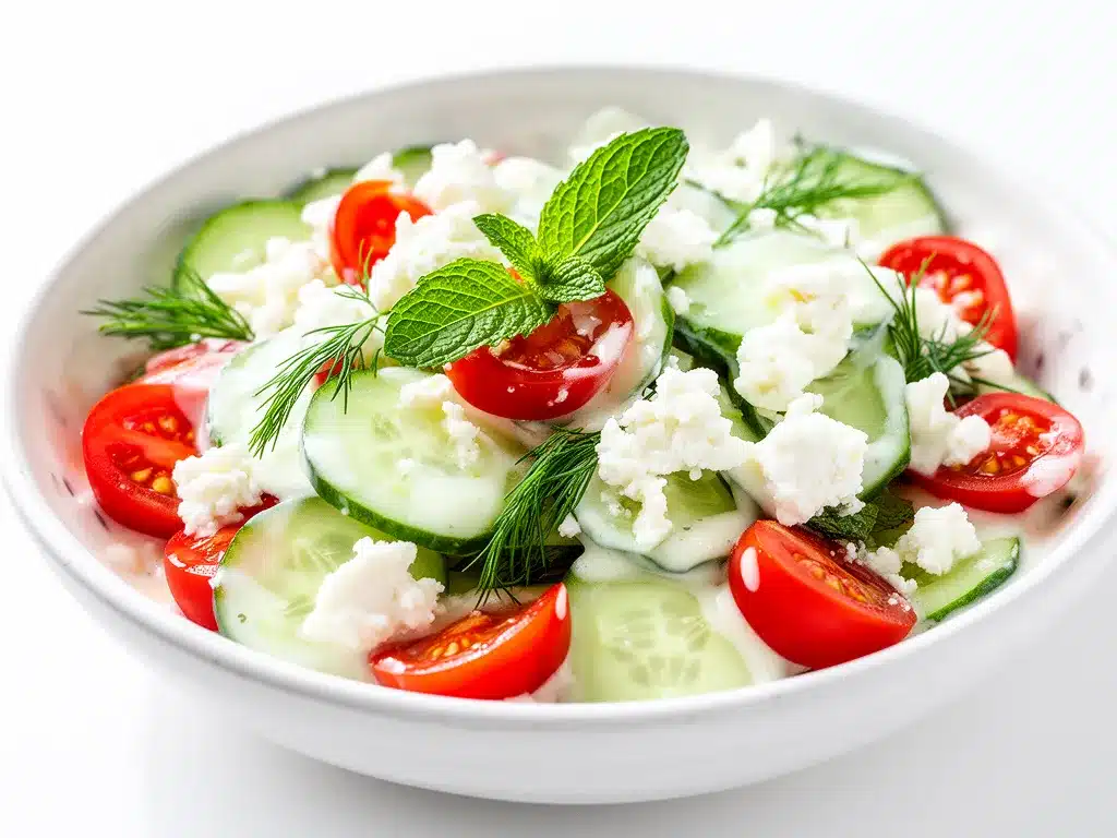 Creamy Cucumber Tomato Salad with Feta Recipe Your Family Will Love 4 creamy cucumber tomato salad with feta preparation steps