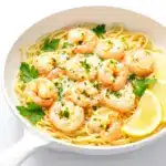 creamy garlic butter shrimp scampi - featured image