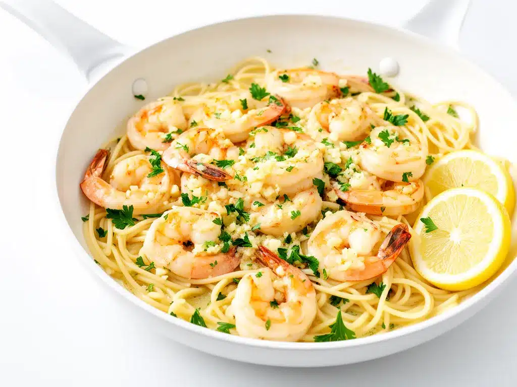 Creamy Garlic Butter Shrimp Scampi Recipe Easy Weeknight Dinner Idea 4 creamy garlic butter shrimp scampi preparation steps