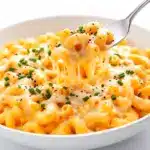 creamy stovetop three-cheese mac and cheese - featured image