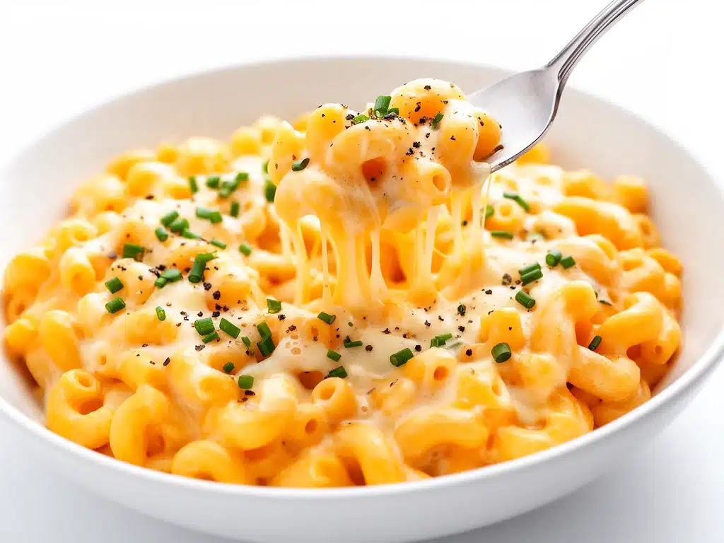 creamy stovetop three-cheese mac and cheese - featured image