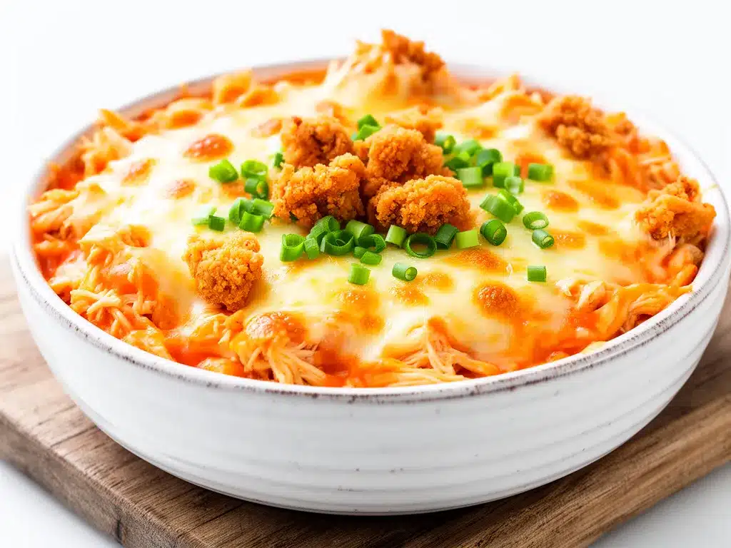 Crispy Buffalo Chicken Dip Recipe Easy 5-Ingredient Crowd Pleaser 4 crispy buffalo chicken dip preparation steps