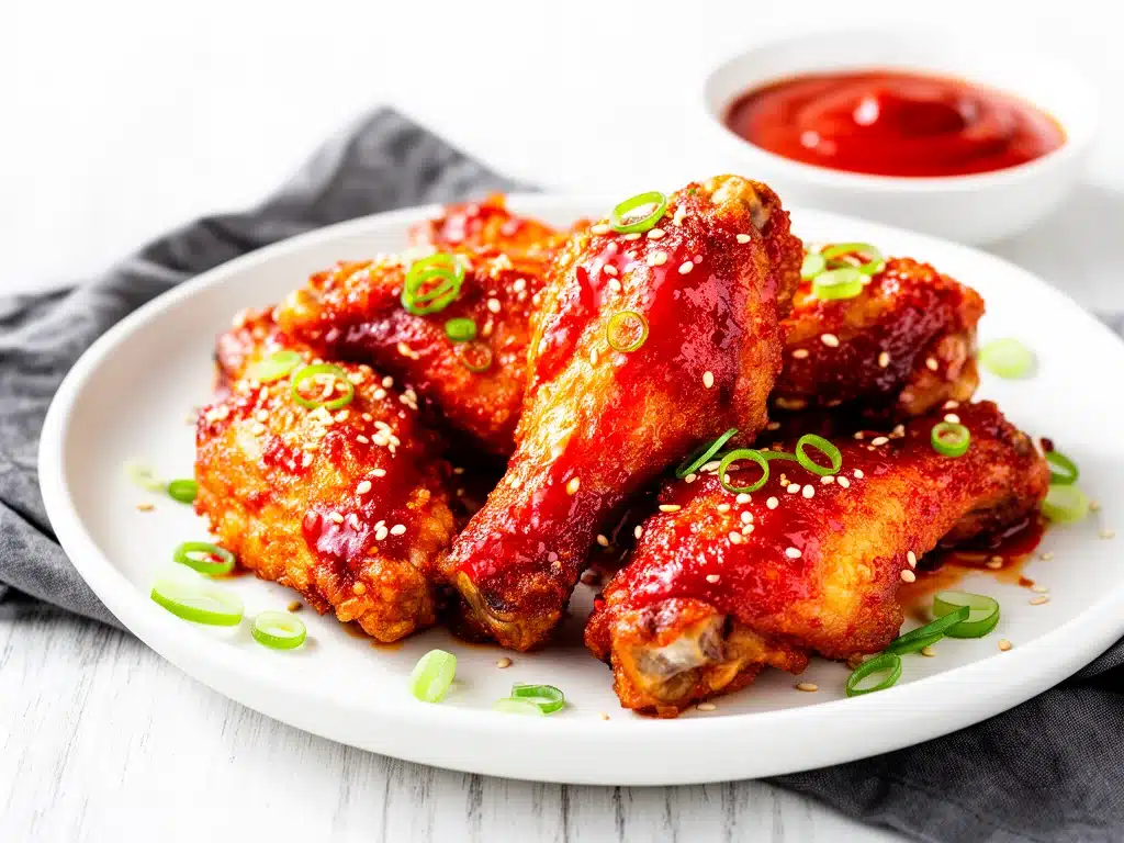 crispy korean fried chicken - featured image