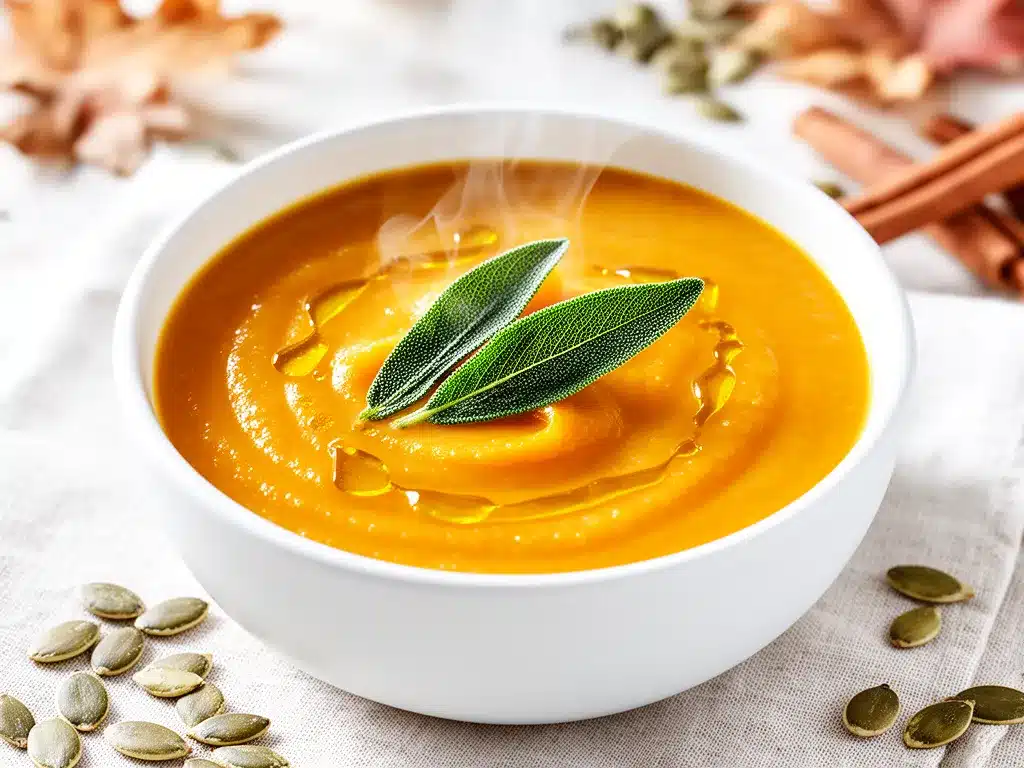 Fall Roasted Butternut Squash Soup Recipe Easy 5-Step Family Favorite with Crispy Sage 4 fall roasted butternut squash soup preparation steps