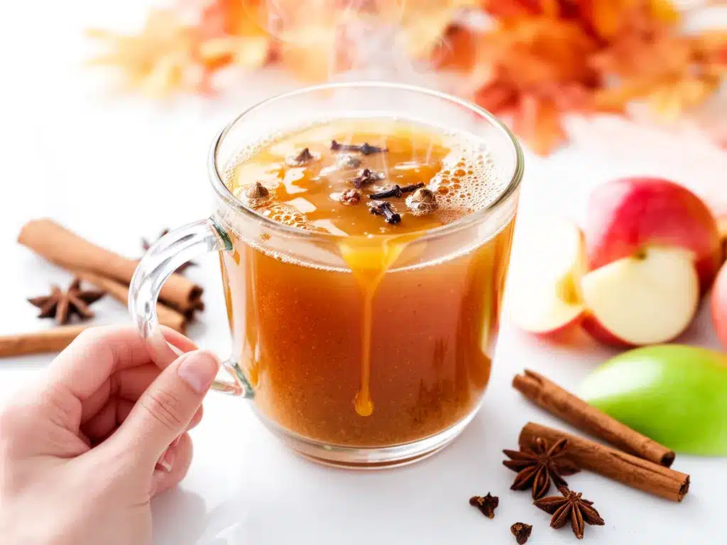 Fall Spiced Apple Cider Recipe Easy Cozy Autumn Drink with Caramel Drizzle 4 fall spiced apple cider preparation steps