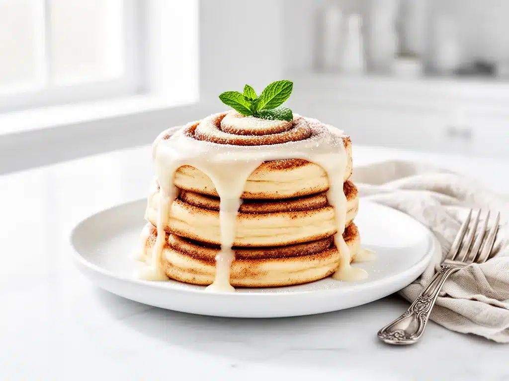 Fluffy Cinnamon Roll Pancakes Recipe Easy Cream Cheese Glaze for Weeknights 4 fluffy cinnamon roll pancakes preparation steps