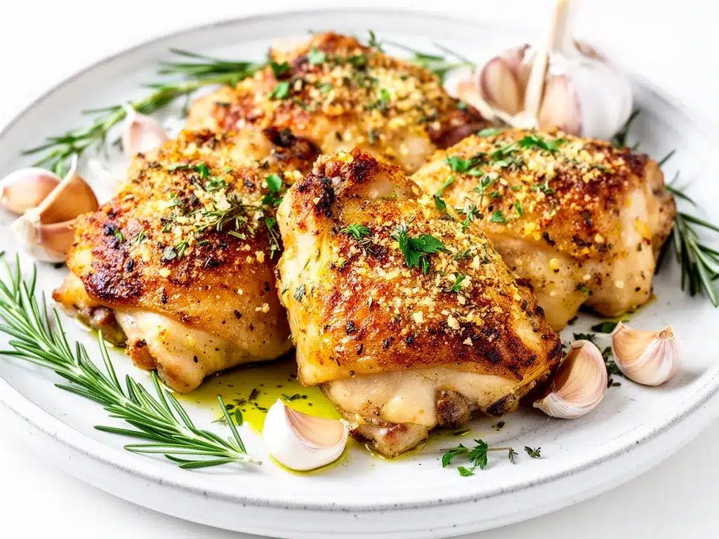 Garlic Parmesan Chicken Thighs Recipe Easy Crispy Skin Dinner Idea 4 Garlic Parmesan Chicken Thighs preparation steps