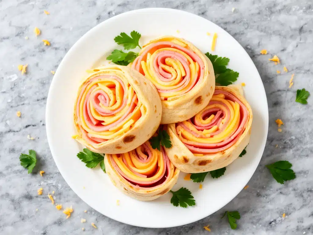 ham and cheese pinwheel roll-ups - featured image