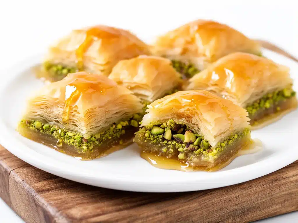 honey pistachio baklava - featured image