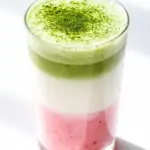 layered strawberry matcha latte - featured image