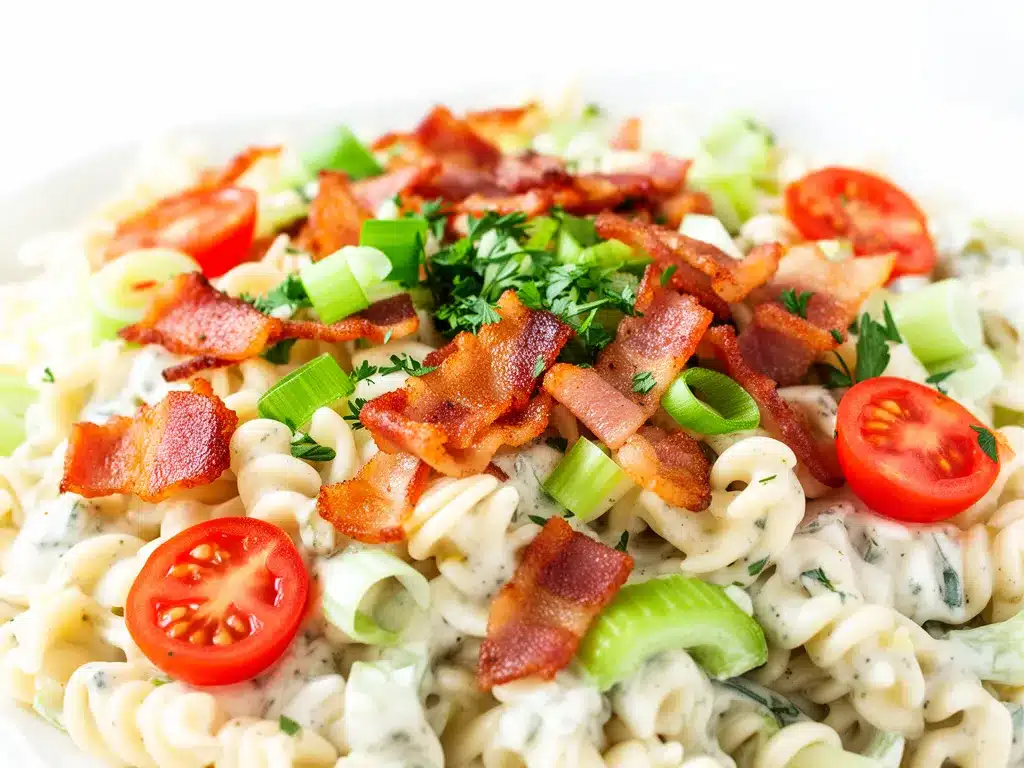 Loaded Bacon Ranch Pasta Salad Recipe Easy 5-Ingredient Family Favorite 4 loaded bacon ranch pasta salad preparation steps