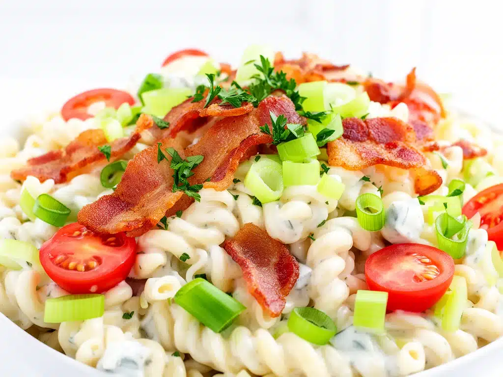 loaded bacon ranch pasta salad - featured image