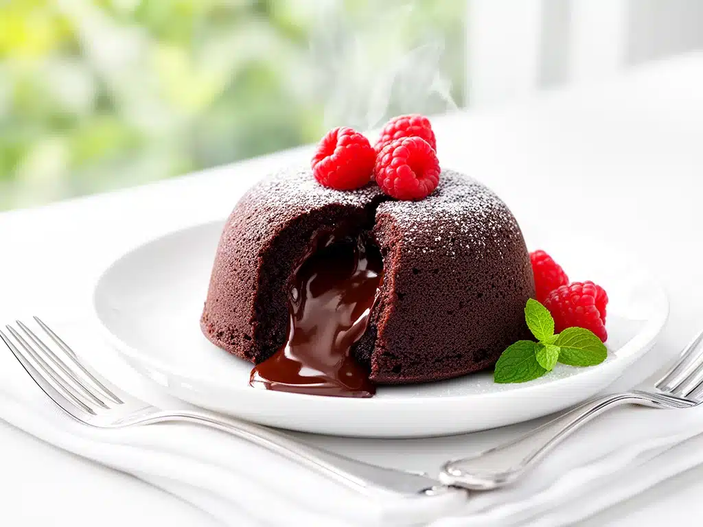 molten chocolate lava cake for two - featured image