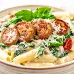 one-pot creamy tuscan sausage pasta - featured image