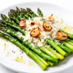 roasted garlic parmesan asparagus - featured image