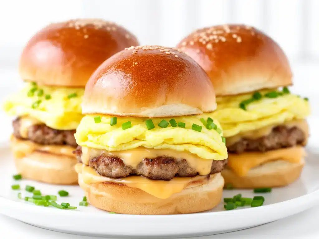 sausage egg and cheese breakfast sliders - featured image