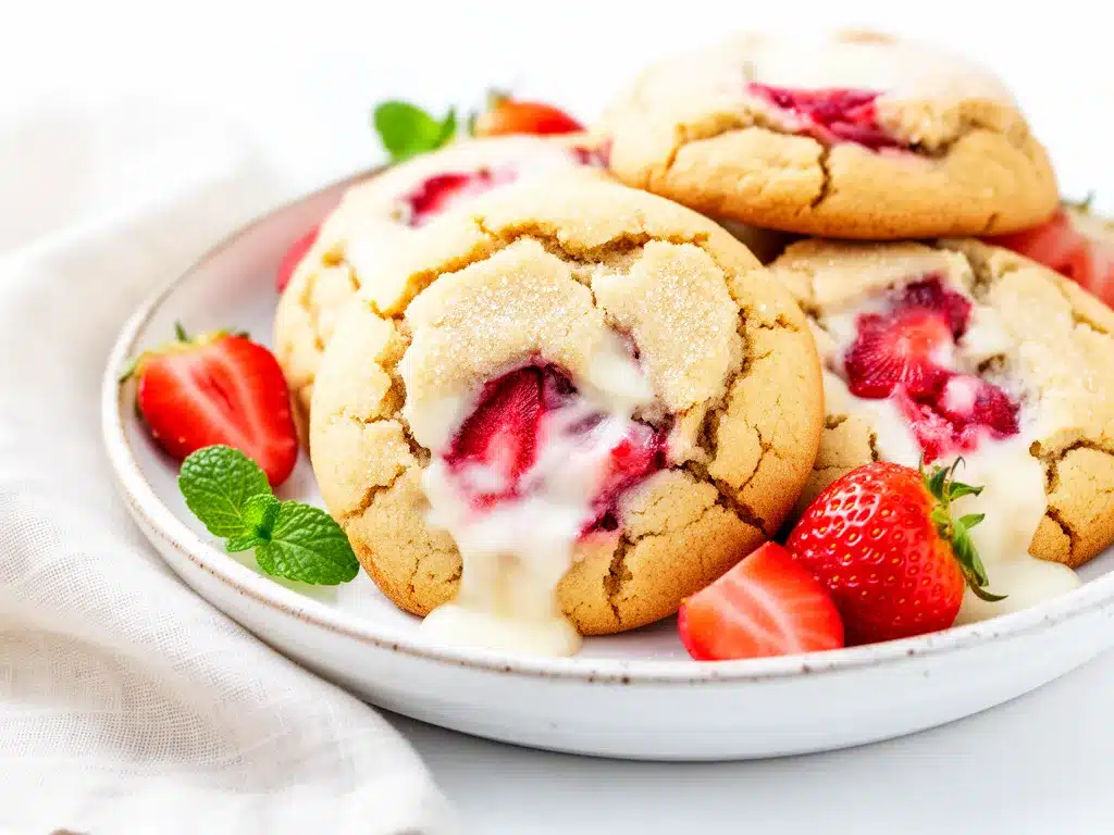 Strawberry Cheesecake Stuffed Cookies Recipe Easy Gooey Melty Centers 4 Strawberry Cheesecake Stuffed Cookies preparation steps