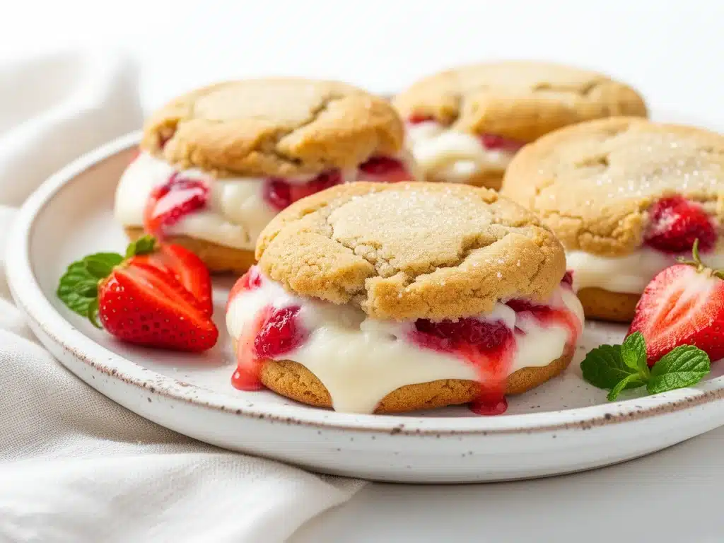 Strawberry Cheesecake Stuffed Cookies - featured image