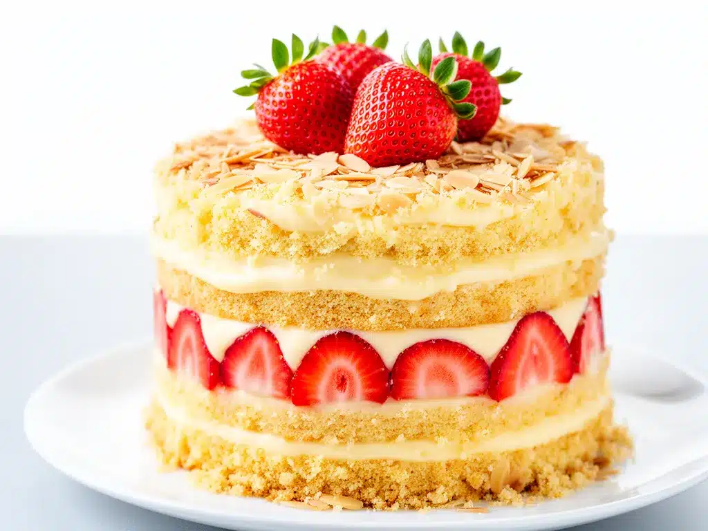 Strawberry Shortcake Crunch Cake Recipe Easy Homemade Vanilla Cream Delight 4 Strawberry Shortcake Crunch Cake preparation steps