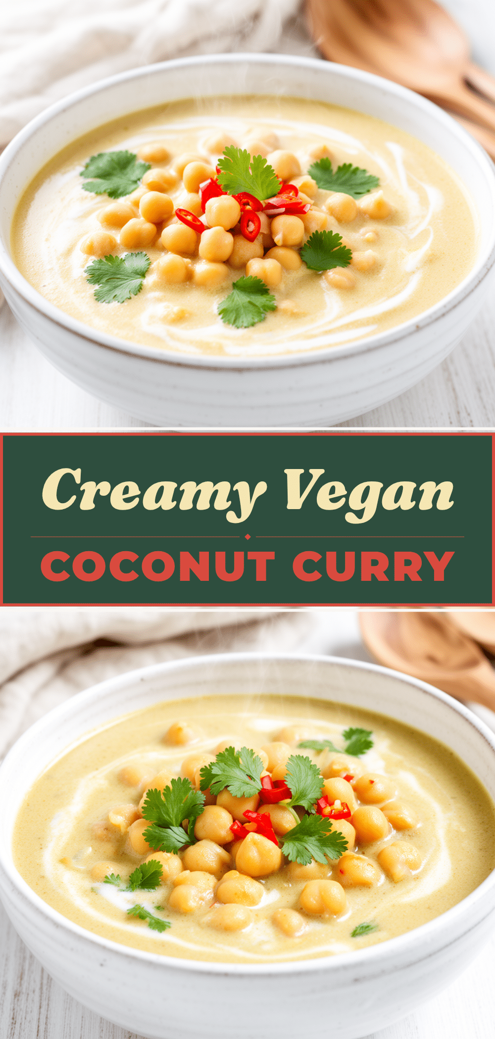 Vegan Coconut Chickpea Curry Recipe Easy 5-Ingredient Dinner to Make on Repeat 5 vegan coconut chickpea curry recipe
