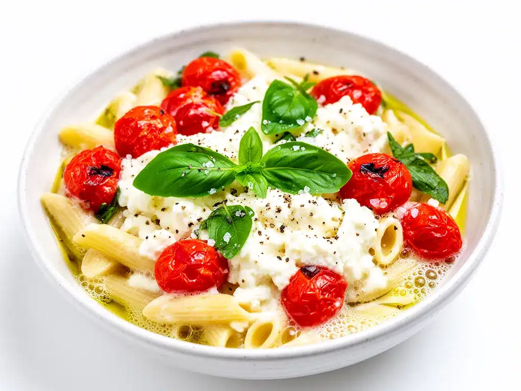 Viral Baked Feta Pasta Recipe Easy 5-Ingredient Dinner Your Family Will Crave 4 viral baked feta pasta preparation steps