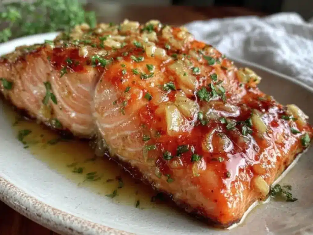 Baked Salmon with Crispy Garlic Butter Crust - featured image