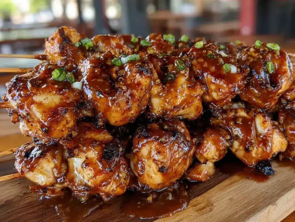 BBQ chicken skewers - featured image