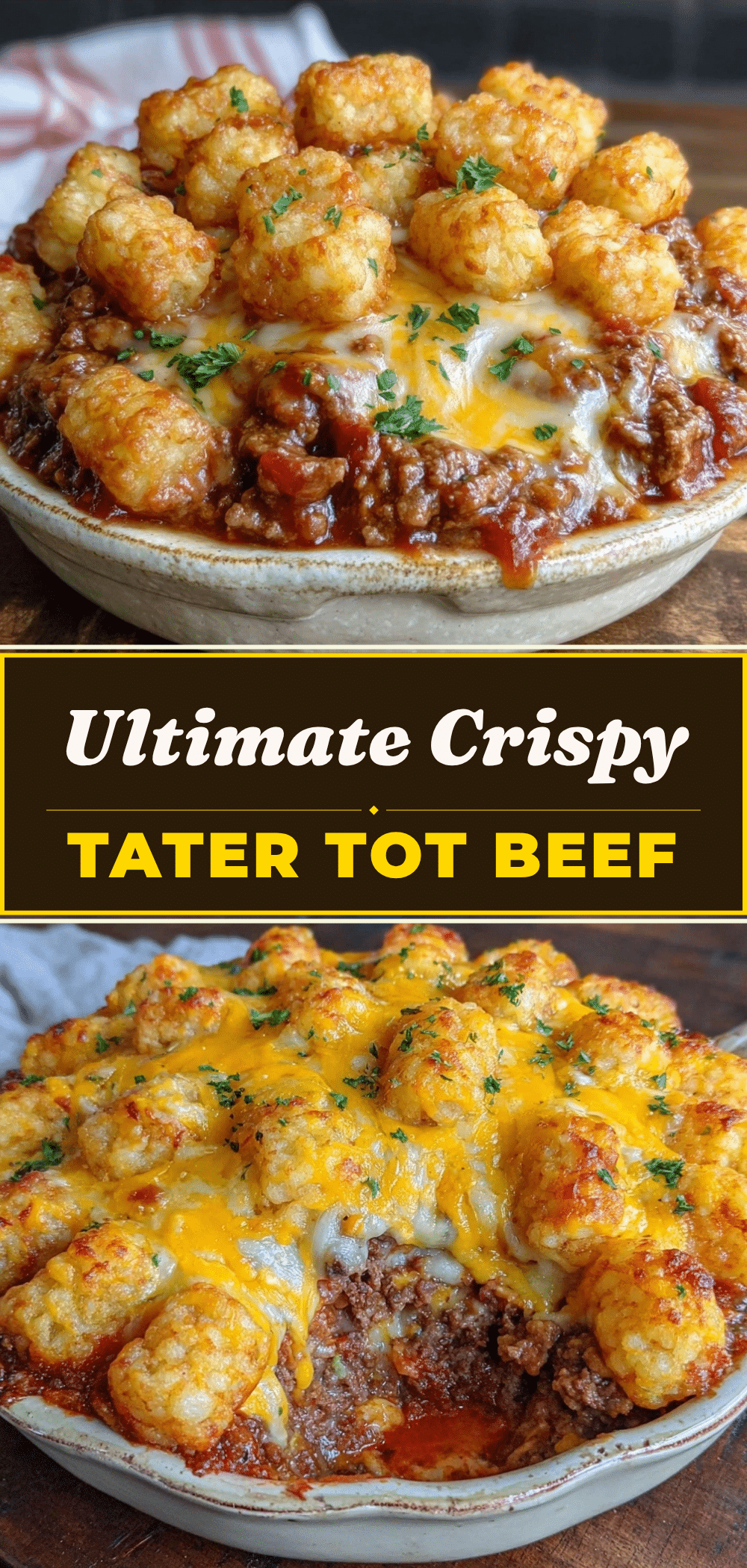 Cheesy Ground Beef Casserole: Easy Tater Tot Dinner Party Recipe 5 Cheesy Ground Beef Casserole recipe