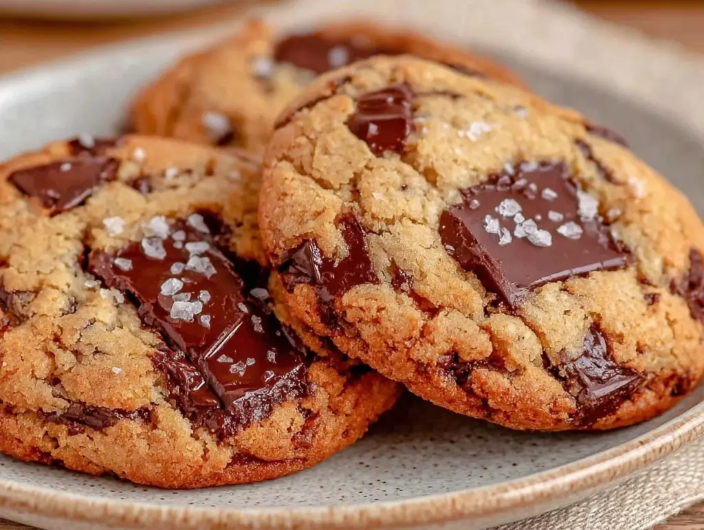 chewy brown butter chocolate chip cookies - featured image