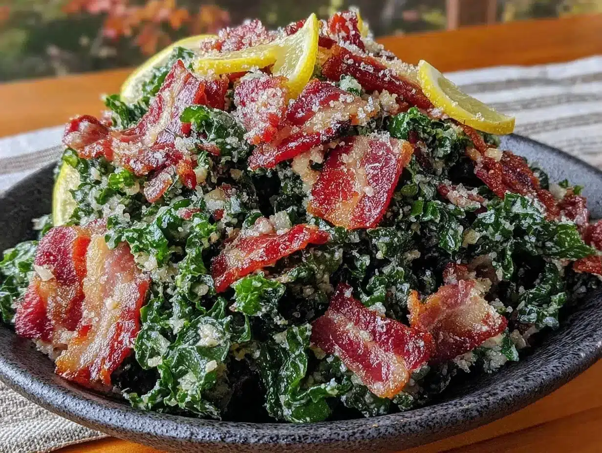 Chopped Kale Salad with Crispy Bacon 4 chopped kale salad with crispy bacon preparation steps