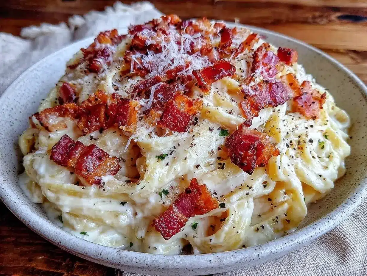 Creamy Alfredo Pasta with Crispy Pancetta: Best Takeout-Style Dinner 4 creamy alfredo pasta with crispy pancetta preparation steps