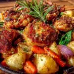 crispy sheet pan chicken dinner - featured image
