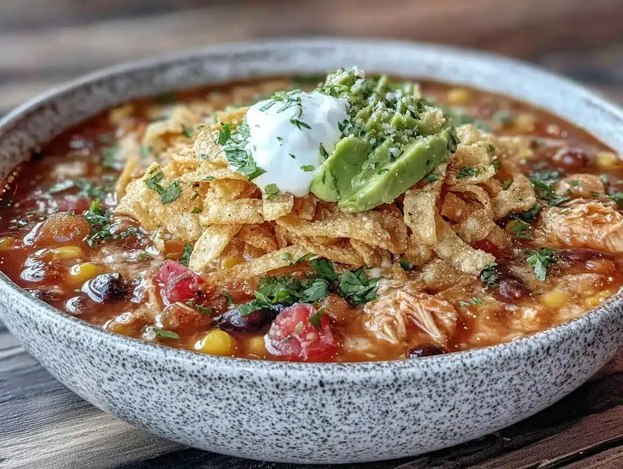 Crockpot Chicken Tortilla Soup: 5-Ingredient Party Starter 4 crockpot chicken tortilla soup preparation steps