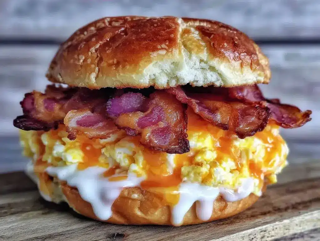 fluffy egg and cheese breakfast sandwich - featured image