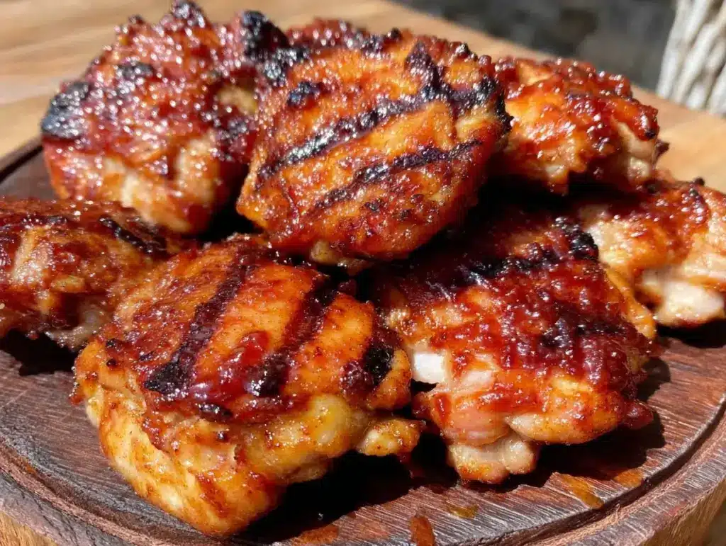 grilled bbq chicken thighs - featured image