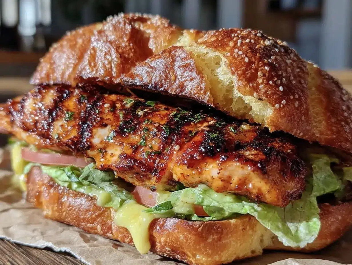 End of Summer Grilled Chicken Sandwich with Garlic Aioli 4 grilled chicken sandwich preparation steps