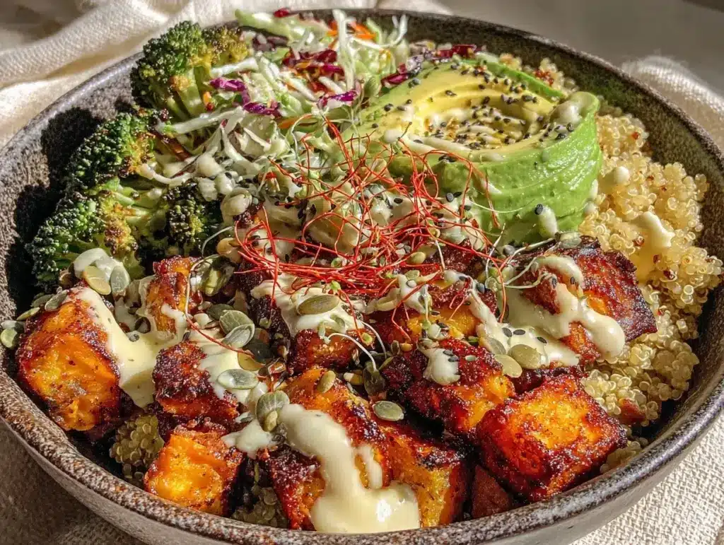 healthy vegetarian buddha bowl - featured image