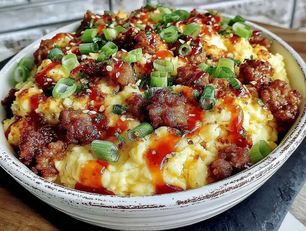 High Protein Egg & Turkey Sausage Breakfast Bowl 4 High Protein Egg and Turkey Sausage Breakfast Bowl preparation steps