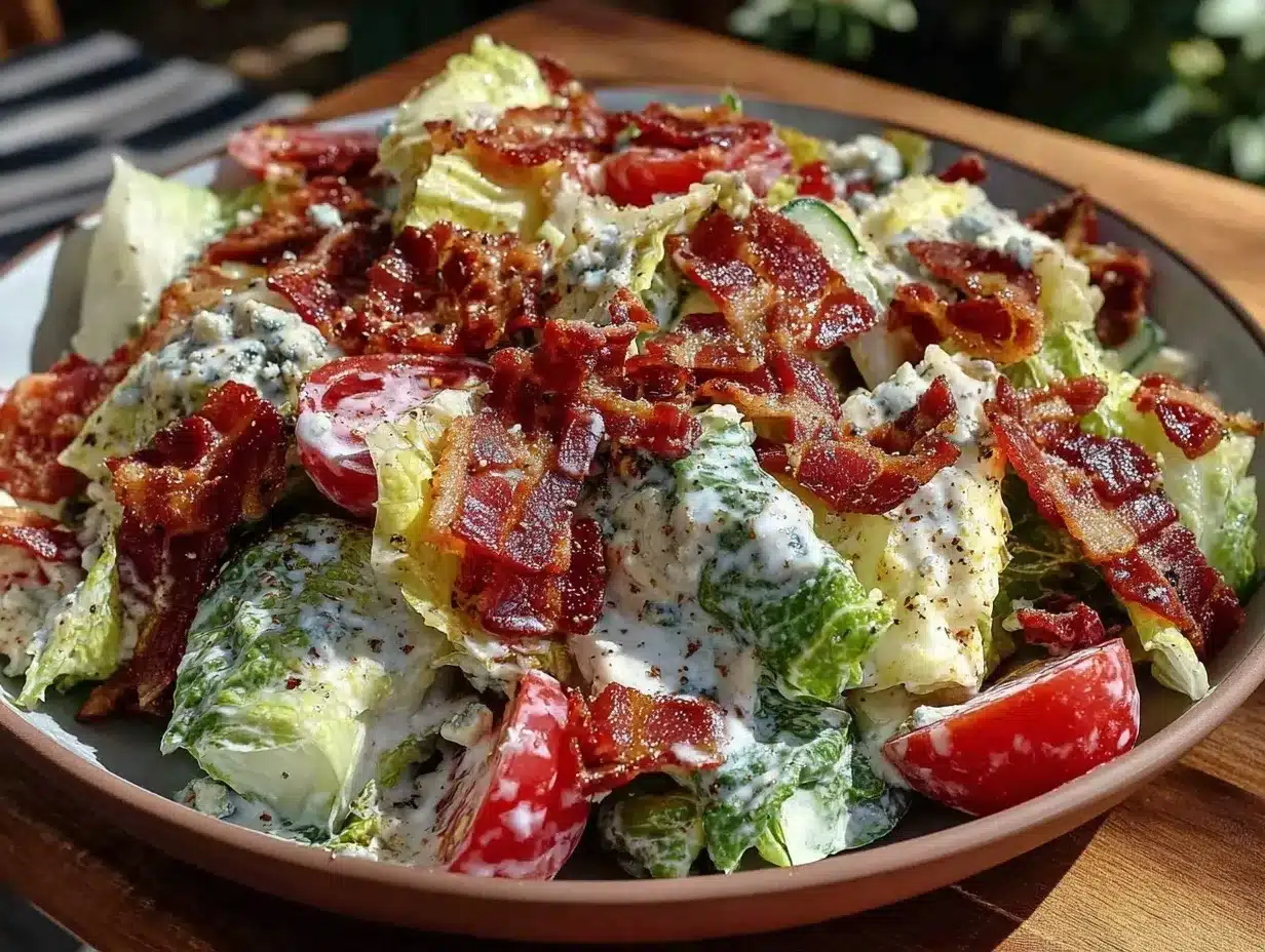 Labor Day Picnic Salad: Crispy Bacon & Blue Cheese 4 labor day picnic salad preparation steps