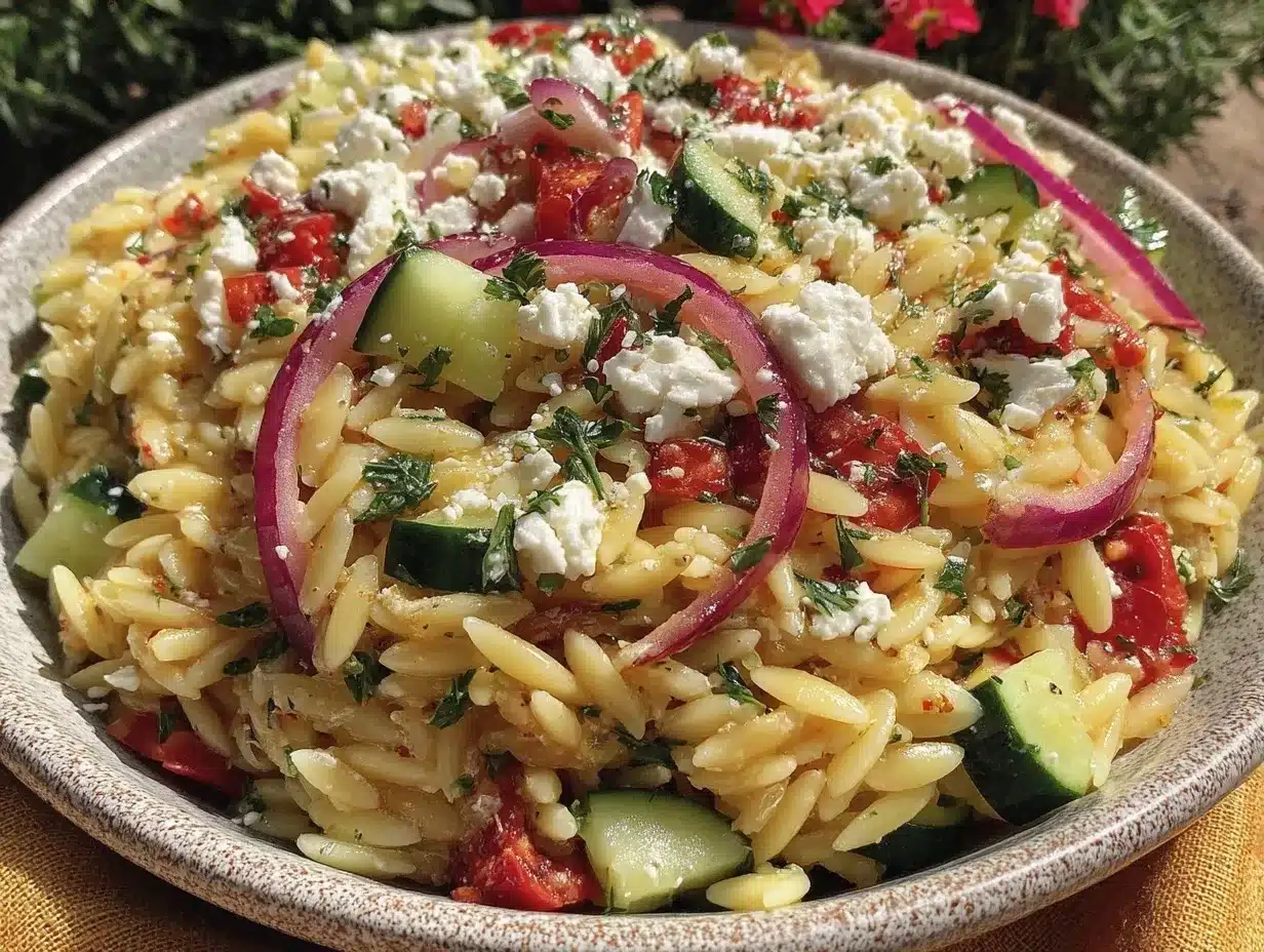 Labor Day Summer Orzo Salad: Best Feta Cucumber Recipe 4 Labor Day Summer Orzo Salad preparation steps