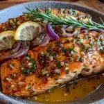 Mediterranean Salmon with Garlic Lemon Herb Sauce - featured image